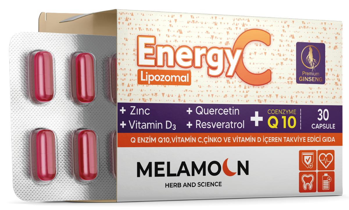 Energy C Lipozomal Qenzim Q10, Resveratrol Ve Kuersetin Içeren Takviye Edici Gıda 30 Kapsül