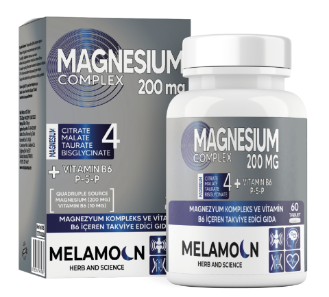 Magnezyum kompleks ve Vitamin B6 (P-5-P) içeren takviye edici gıda 60 Tablet