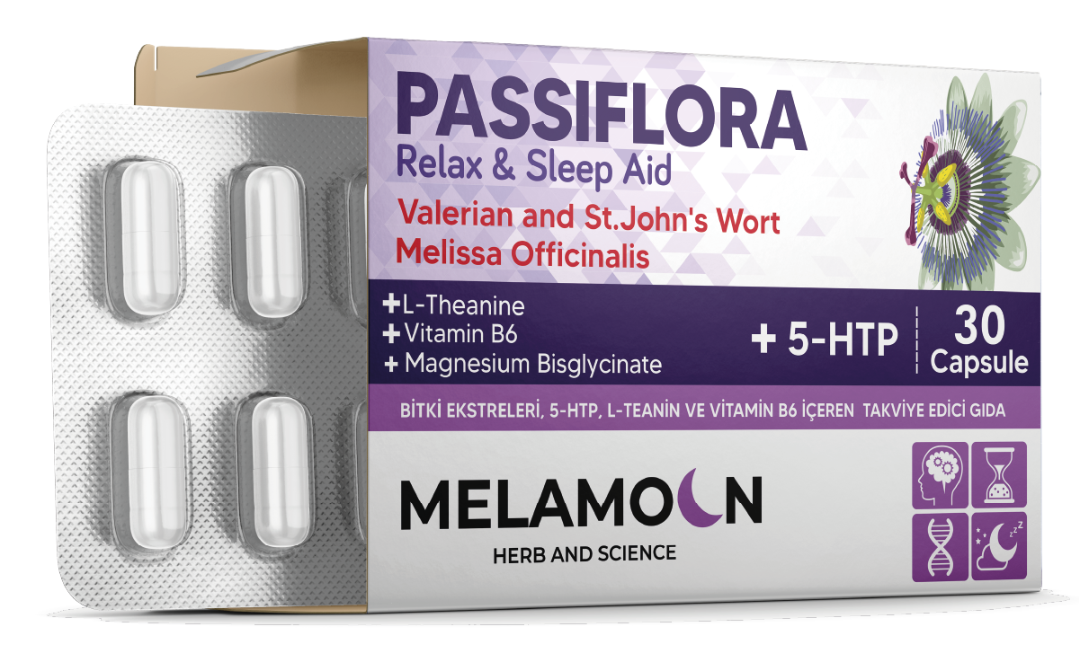 Magnezyum ve pasiflora içeren takviye edici gıda